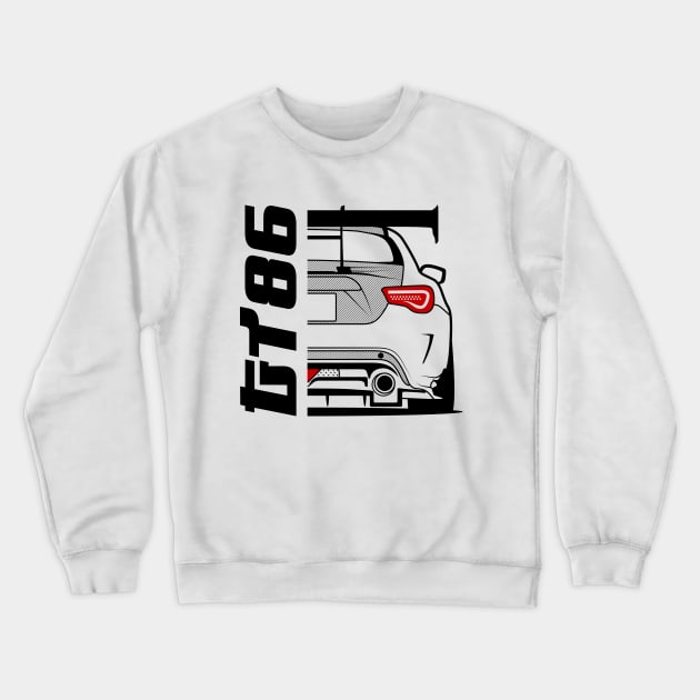 GT86 Rear Tuned Crewneck Sweatshirt by GoldenTuners